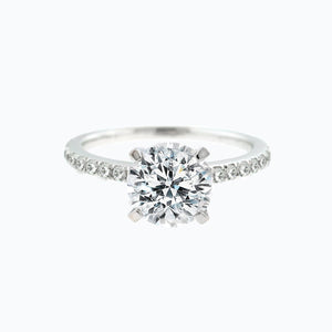 
          
          Load image into Gallery viewer, 3.00ct Ivy Lab Diamond Round Pave Diamonds 18k White Gold Ring
          
          