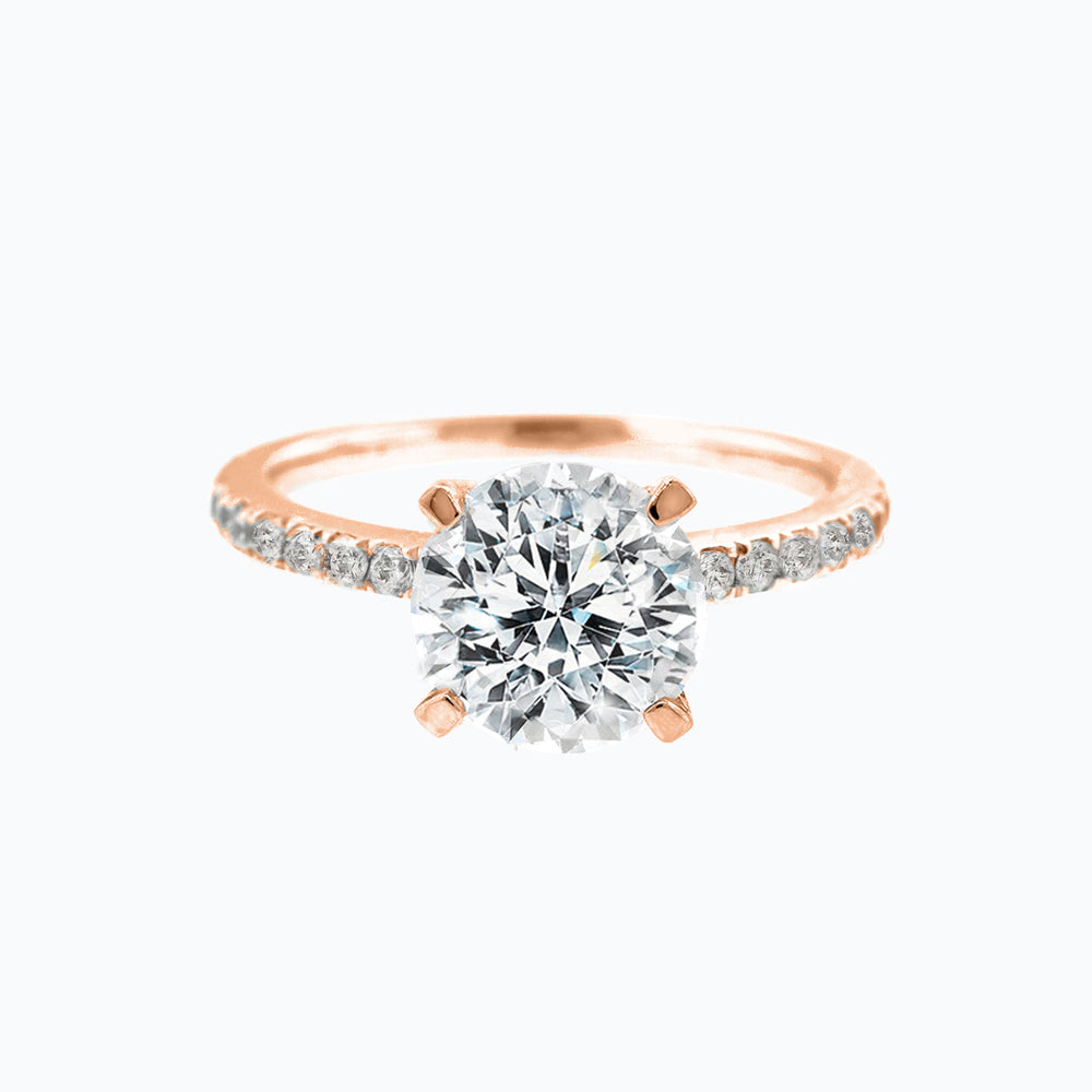 Ivy Lab Created Diamond Round Pave Diamonds Rose Gold Ring