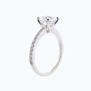 
          
          Load image into Gallery viewer, Ivy Round Pave Diamonds 18k White Gold Semi Mount Engagement Ring
          
          