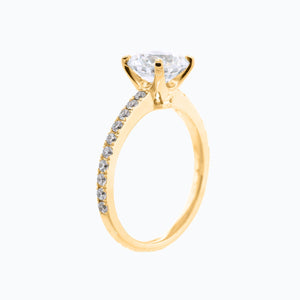 
          
          Load image into Gallery viewer, Ivy Moissanite Round Pave Diamonds Yellow Gold Ring
          
          