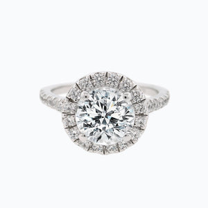 
          
          Load image into Gallery viewer, Ellen Lab Diamond Round Halo Pave Diamonds 18k White Gold Ring
          
          