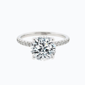 
          
          Load image into Gallery viewer, Iris Round Pave Diamonds Ring 14K White Gold
          
          