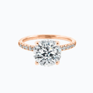 
          
          Load image into Gallery viewer, Iris Round Pave Diamonds Ring 14K Rose Gold
          
          