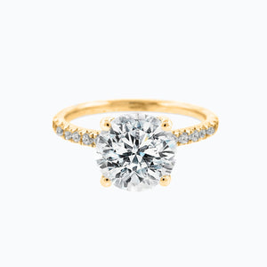 
          
          Load image into Gallery viewer, Iris Moissanite Round Pave Diamonds Yellow Gold Ring
          
          