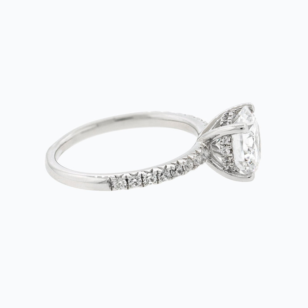 
          
          Load image into Gallery viewer, 3.00ct Iris Lab Diamond Round Pave Diamonds 18k White Gold Ring
          
          
