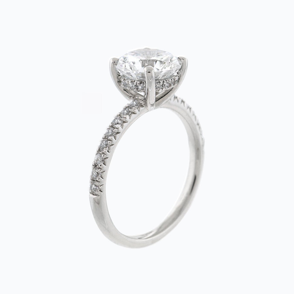 
          
          Load image into Gallery viewer, Iris Moissanite Round Pave Diamonds White Gold Ring
          
          