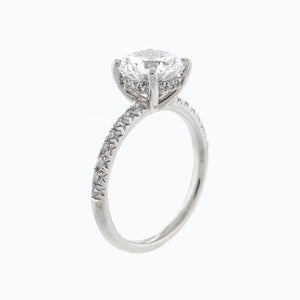 
          
          Load image into Gallery viewer, 1.00ct Iris Moissanite Round Pave Diamonds 18k White Gold Ring
          
          