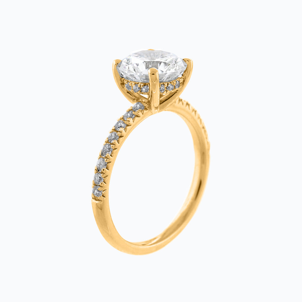 
          
          Load image into Gallery viewer, Iris Lab Created Diamond Round Pave Diamonds Yellow Gold Ring
          
          