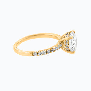 
          
          Load image into Gallery viewer, Iris Lab Created Diamond Round Pave Diamonds Yellow Gold Ring
          
          