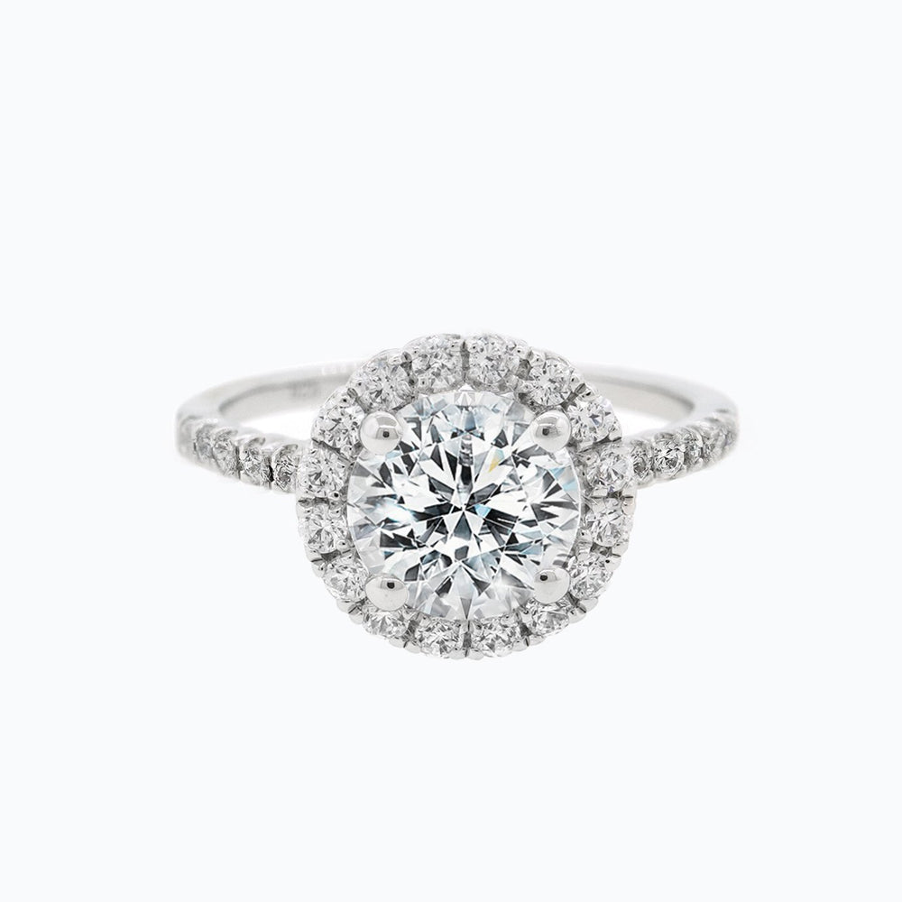 
          
          Load image into Gallery viewer, Anissa Lab Created Diamond Round Halo Pave Diamonds Ring
          
          