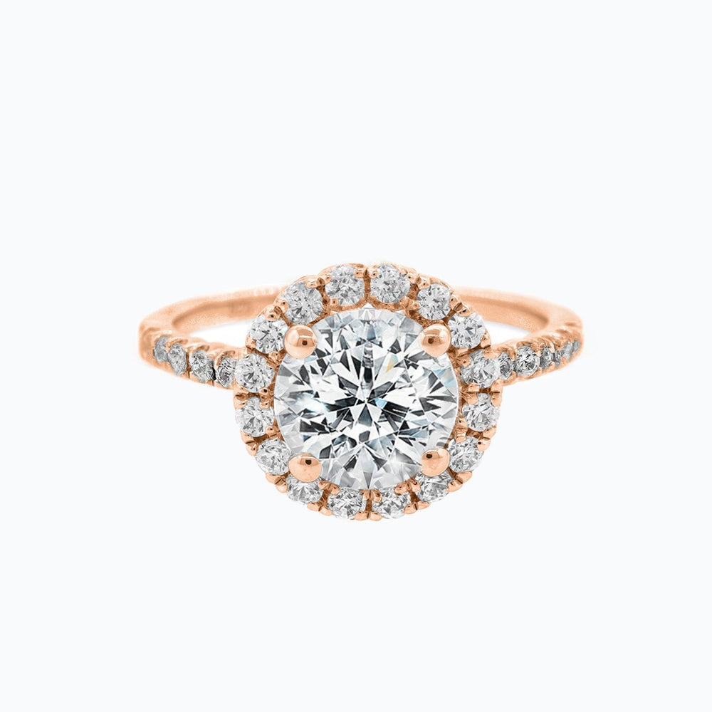 
          
          Load image into Gallery viewer, Anissa Lab Created Diamond Round Halo Pave Diamonds White Gold Ring
          
          