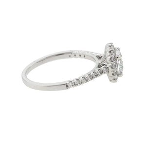 
          
          Load image into Gallery viewer, Anissa Moissanite Round Halo Pave Diamonds White Gold Ring
          
          