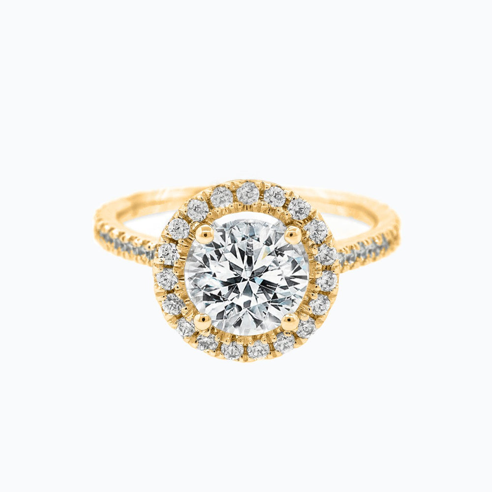 
          
          Load image into Gallery viewer, Ellen Lab Diamond Round Halo Pave Diamonds White Gold Ring
          
          
