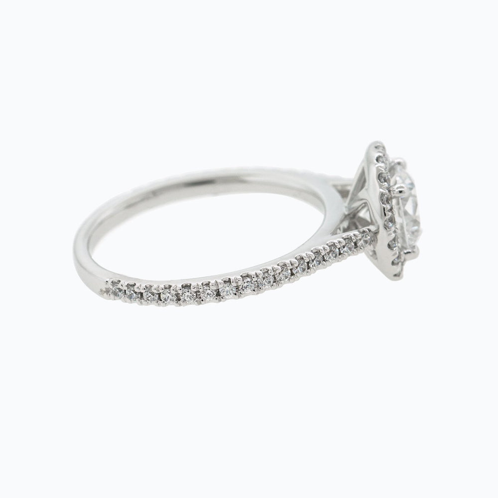 
          
          Load image into Gallery viewer, 1.00ct Nevan Lab Diamond Round Halo Pave Diamonds 18k White Gold Ring
          
          