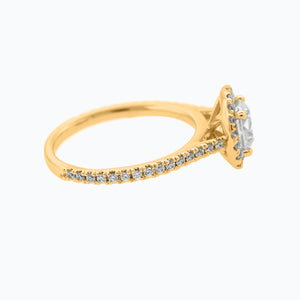 
          
          Load image into Gallery viewer, Nevan Lab Created Diamond Round Halo Pave Diamonds Yellow Gold Ring
          
          