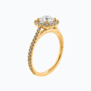 
          
          Load image into Gallery viewer, Nevan Round Halo Pave Diamonds Ring 18K Yellow Gold
          
          