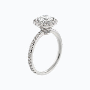 
          
          Load image into Gallery viewer, Tiara Round Halo Pave Diamonds Ring 14K White Gold
          
          