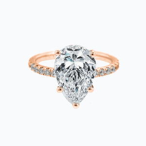 
          
          Load image into Gallery viewer, Verania Pear Pave Diamonds Ring 14K Rose Gold
          
          