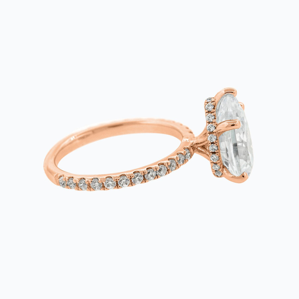 
          
          Load image into Gallery viewer, Verania Pear Pave Diamonds Ring 18K Rose Gold
          
          
