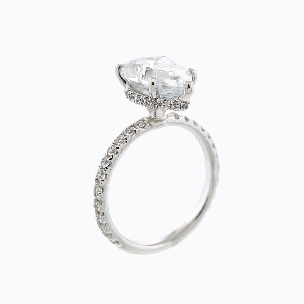 
          
          Load image into Gallery viewer, Verania Lab Created  Diamond Pear Pave Diamonds 18k White Gold Ring
          
          