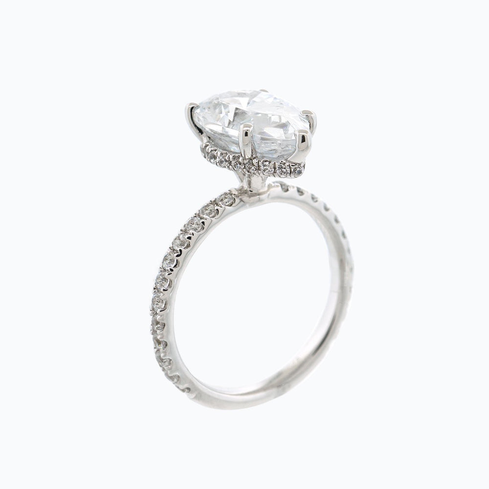 
          
          Load image into Gallery viewer, Verania Moissanite Pear Pave Diamonds 18k White Gold Ring In Stock
          
          