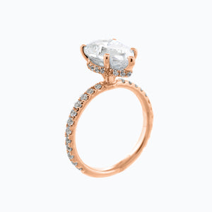 
          
          Load image into Gallery viewer, Verania Lab Created  Diamond Pear Pave Diamonds Rose Gold Ring
          
          