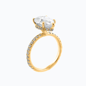 
          
          Load image into Gallery viewer, Verania Moissanite Pear Pave Natural Diamonds Yellow Gold Ring
          
          