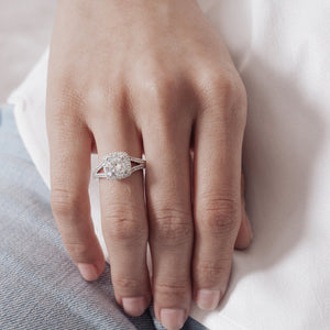 
          
          Load image into Gallery viewer, Marzo Round Halo Pave Diamonds Ring
          
          
