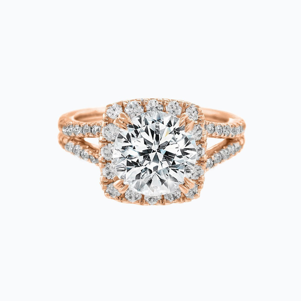 
          
          Load image into Gallery viewer, Marzo Lab Created Diamond Round Halo Pave Diamonds Yellow Gold Ring
          
          