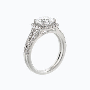 
          
          Load image into Gallery viewer, Marzo Round Halo Pave Diamonds Ring 18K White Gold Ring
          
          