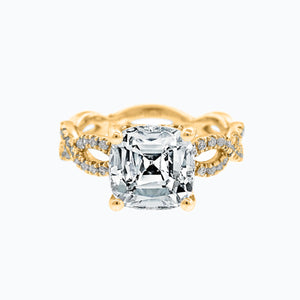 
          
          Load image into Gallery viewer, Amaya Cushion Twist Pave Diamonds Ring 14K Yellow Gold
          
          