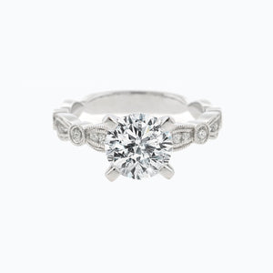 
          
          Load image into Gallery viewer, 1.50ct Rika Moissanite Round Pave Diamonds 18k White Gold Ring
          
          
