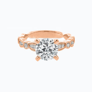 
          
          Load image into Gallery viewer, Rika Moissanite Round Pave Diamonds Rose Gold Ring
          
          
