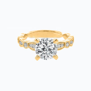 
          
          Load image into Gallery viewer, Rika Lab Created Diamond Round Pave Diamonds Yellow Gold Ring
          
          