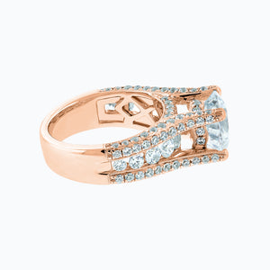
          
          Load image into Gallery viewer, Alma Lab Created Diamond Round Pave Diamonds Rose Gold Ring
          
          