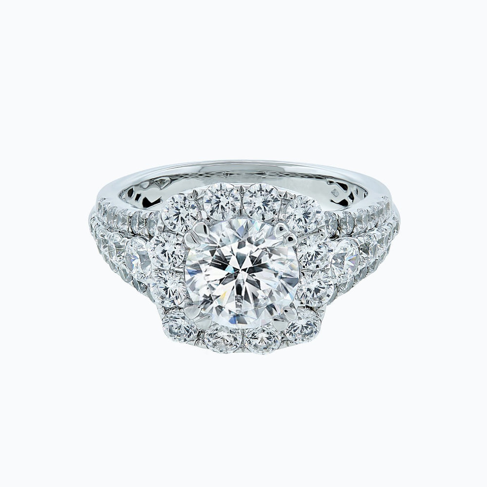 Ionel Lab Created Diamond Round Pave Diamonds Platinum Ring