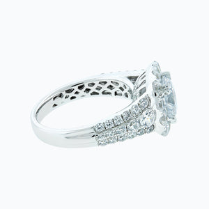 
          
          Load image into Gallery viewer, 3.54ct Ionel Moissanite Round Pave Diamonds 18k White Gold Ring
          
          
