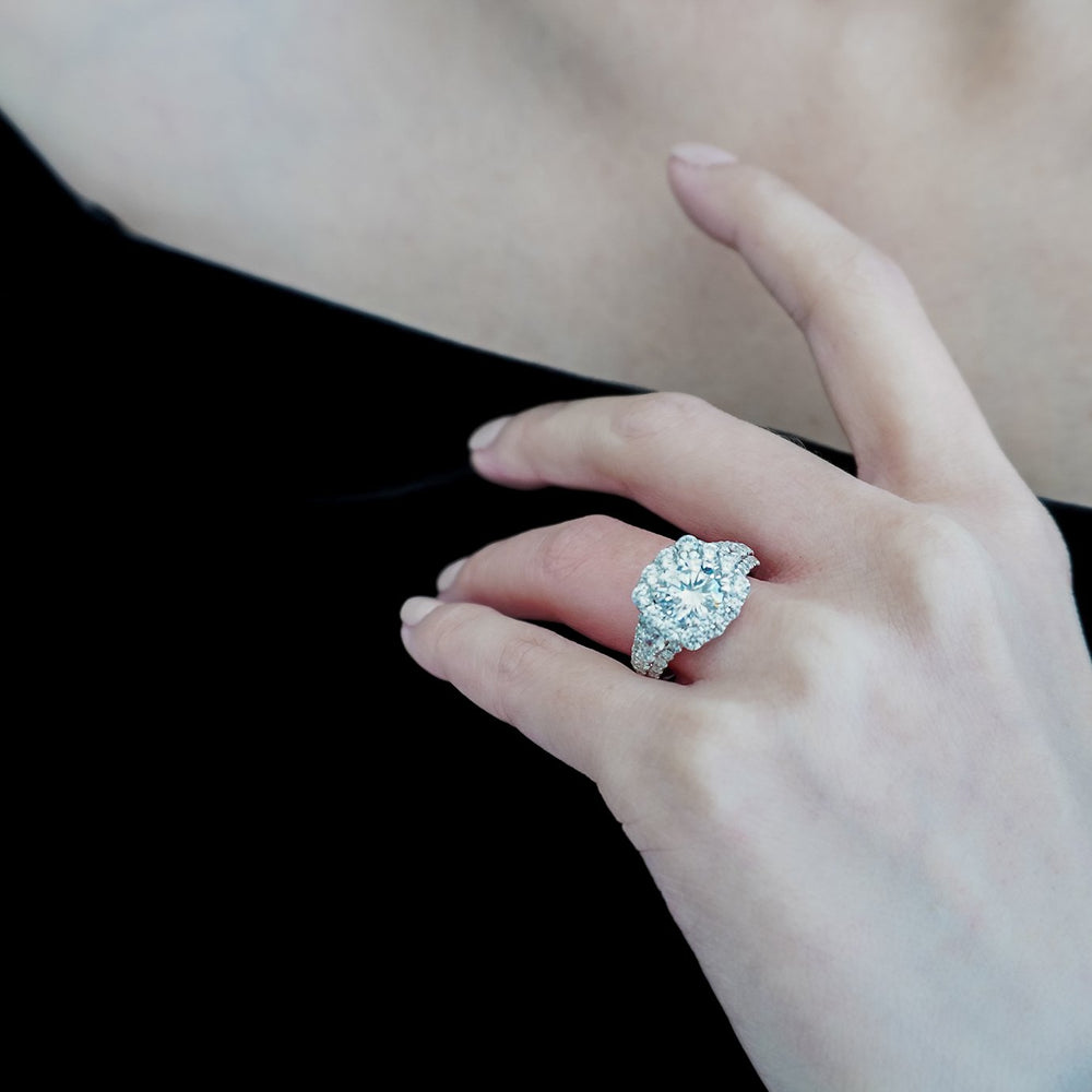 
          
          Load image into Gallery viewer, Ionel Lab Created Diamond Round Pave Diamonds Ring
          
          