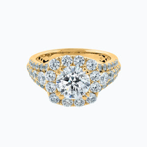 
          
          Load image into Gallery viewer, Ionel Moissanite Round Pave Diamonds Yellow Gold Ring
          
          