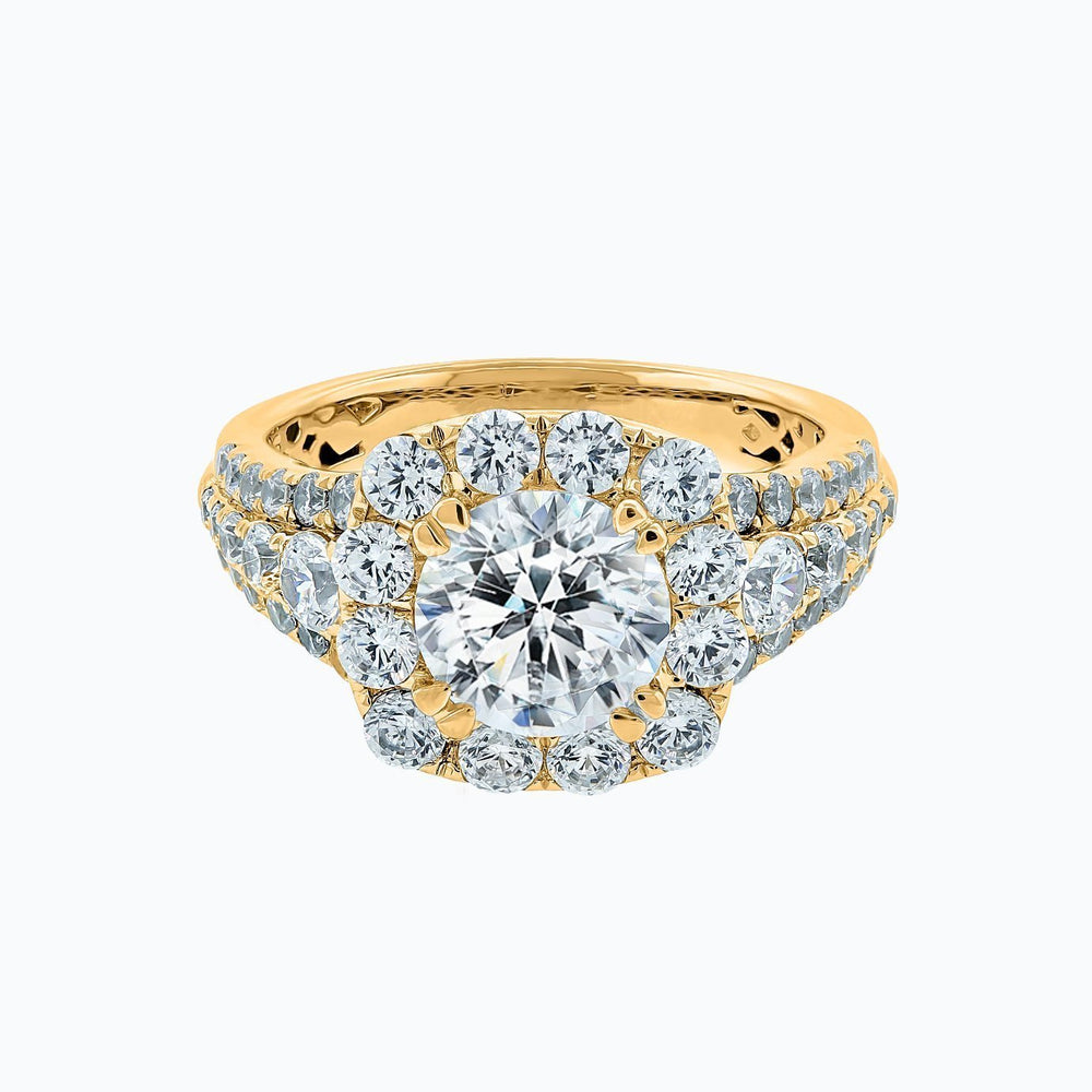 
          
          Load image into Gallery viewer, Ionel Lab Created Diamond Round Pave Diamonds Rose Gold Ring
          
          