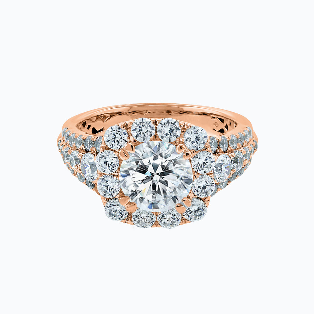 Ionel Round Pave Diamonds Ring 14K Rose Gold
