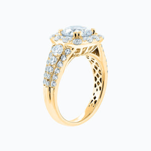 
          
          Load image into Gallery viewer, Ionel Moissanite Round Pave Diamonds Yellow Gold Ring
          
          