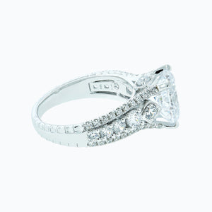 
          
          Load image into Gallery viewer, 3.50ct Veda Lab Diamond Round Pave Diamonds 18k White Gold Ring
          
          