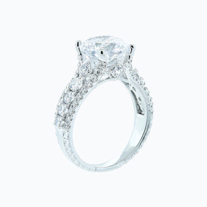 
          
          Load image into Gallery viewer, 1.20ct Veda Moissanite Round Pave Diamonds 18k White Gold Ring
          
          