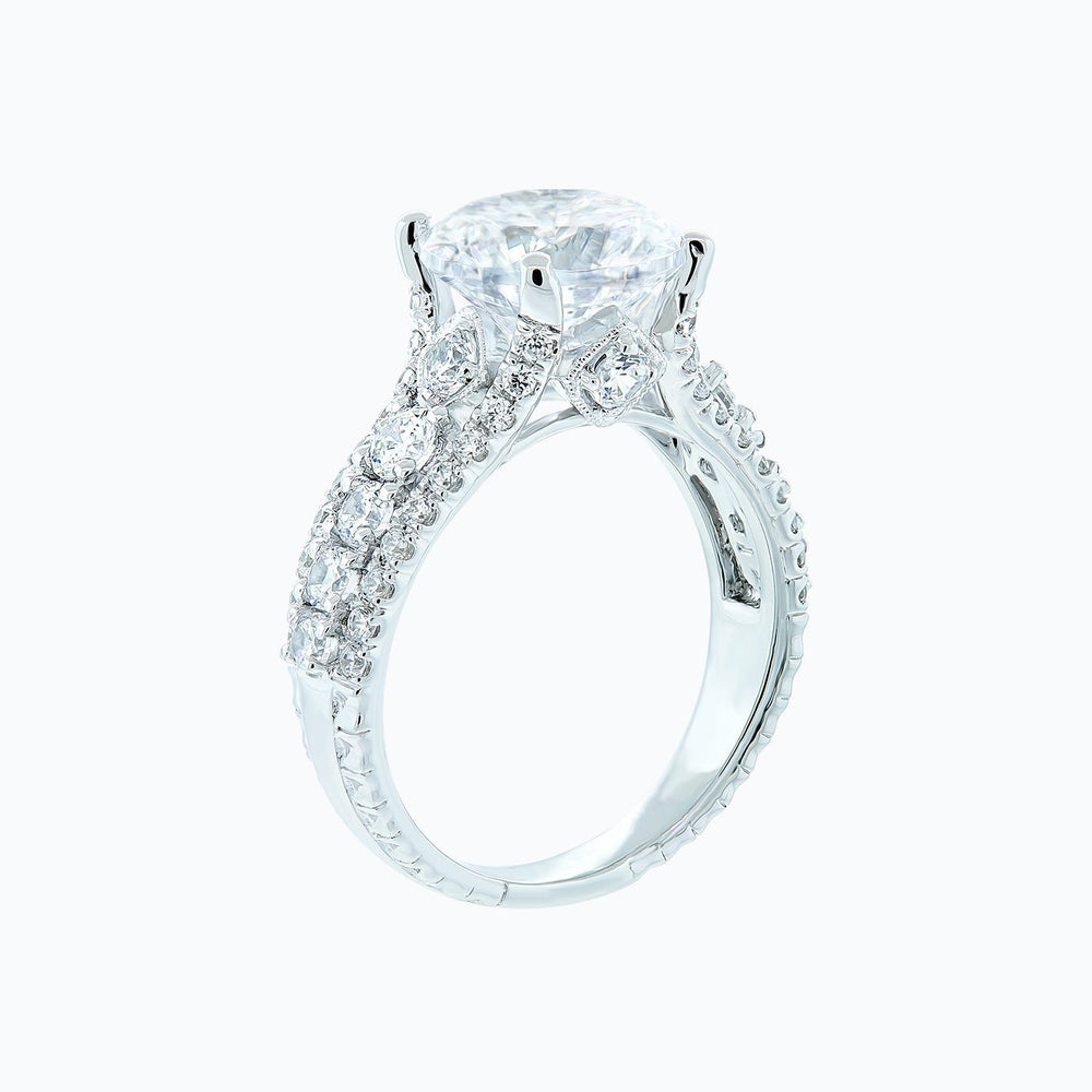 
          
          Load image into Gallery viewer, Veda Round Pave Diamonds 18k White Gold Semi Mount Engagement Ring
          
          