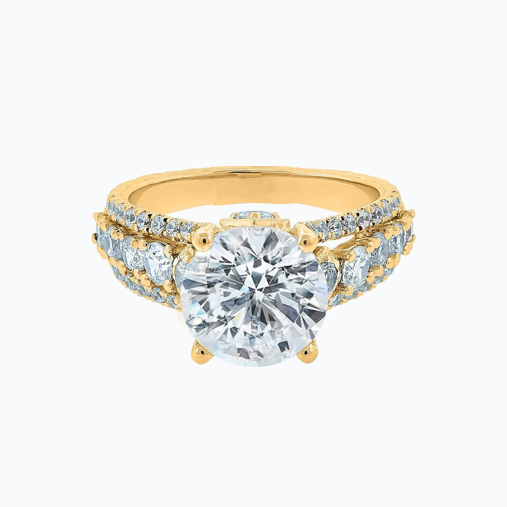 
          
          Load image into Gallery viewer, Veda Lab Created Diamond Round Pave Diamonds Rose Gold Ring
          
          