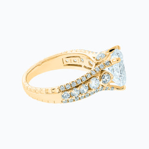 
          
          Load image into Gallery viewer, Veda Lab Created Diamond Round Pave Diamonds Yellow Gold Ring
          
          
