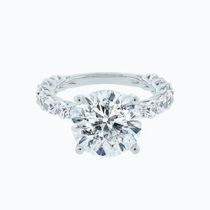 
          
          Load image into Gallery viewer, 1.00ct Alina Moissanite Round Pave Diamonds 18k White Gold Ring
          
          
