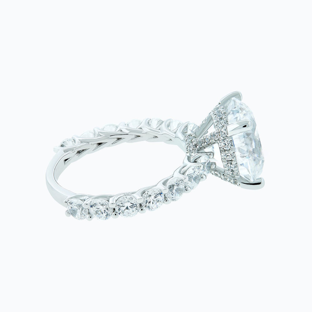 
          
          Load image into Gallery viewer, 3.00ct Alina Lab Diamond Round Pave Diamonds 18k White Gold Ring
          
          