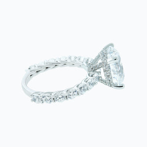 
          
          Load image into Gallery viewer, 1.00ct Alina Lab Diamond Round Pave Diamonds 18k White Gold Ring
          
          